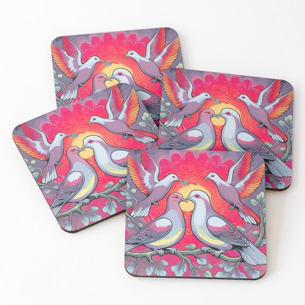 Item preview, ST Valentine series, four doves, courting each other designed and sold by janjacbu.