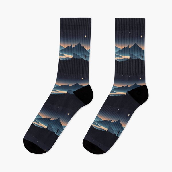 Item preview, Mountains at night designed and sold by ArtCraftLab.