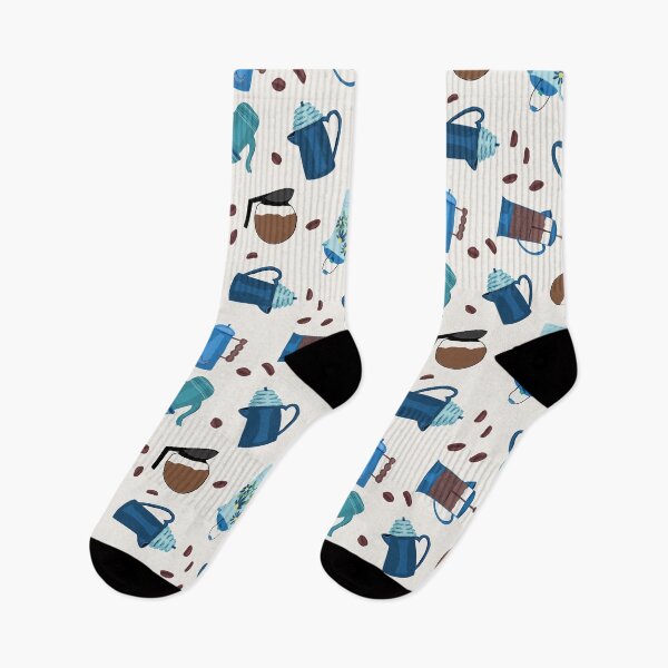 Item preview, Blue Coffee Kettles and Espresso Beans - tossed designed and sold by Ingrid Poole.