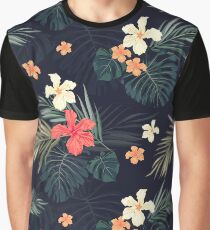 Dark tropical flowers Graphic T-Shirt