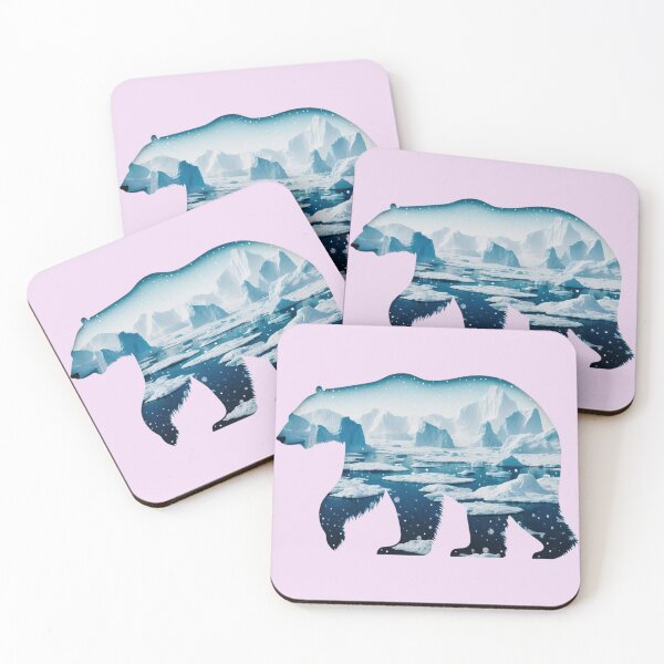 Item preview, Polar Bear - Landscape Silhouette - Arctic Art designed and sold by HausKatz.