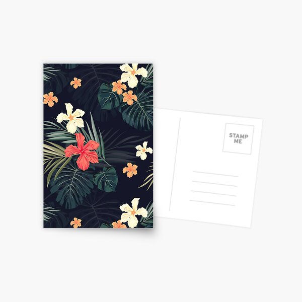Dark tropical flowers Postcard