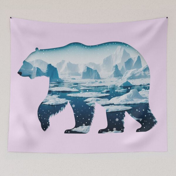 Item preview, Polar Bear - Landscape Silhouette - Arctic Art designed and sold by HausKatz.