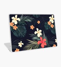 Dark tropical flowers Laptop Skin