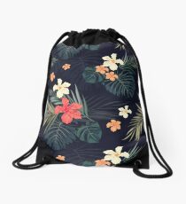Mochila saco Flores tropicales oscuras