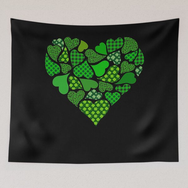 Item preview, Shamrock Heart Clover Leopard Plaid Irish St Patricks Day designed and sold by MobyStickers.