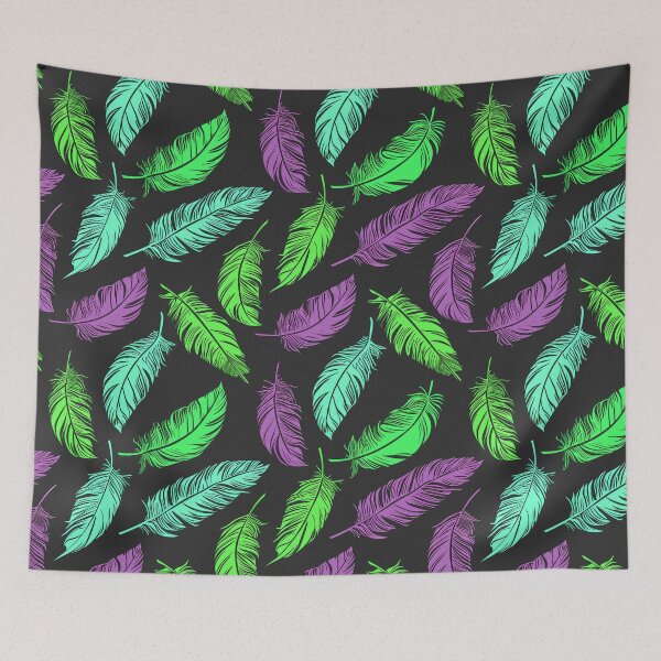 Item preview, Colorful feathers pattern designed and sold by randrdesign.