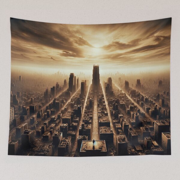 Item preview, Solitude's Kingdom: Dusk Over Silent Metropolis designed and sold by ArtComixHaven.