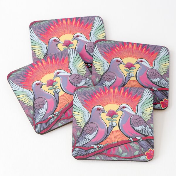 Item preview, Valentine's Day series, two doves, one offers a rose designed and sold by janjacbu.