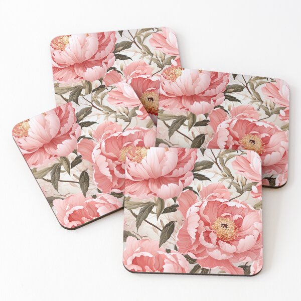 Item preview, Peony Tile 01: Ruffled Symphony in Blush and Blossom, Rose-Kissed Dreams on Leafy Thrones designed and sold by TheBrainArt.