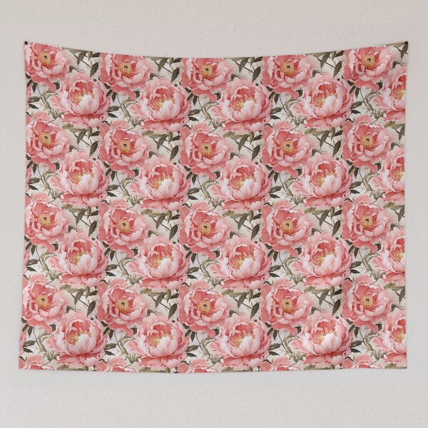 Item preview, Peony Tile 01: Ruffled Symphony in Blush and Blossom, Rose-Kissed Dreams on Leafy Thrones designed and sold by TheBrainArt.