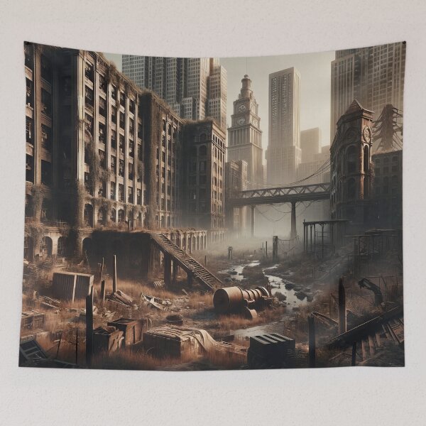 Item preview, Twilight of the Urbanscape: Nature's Silent Conquest designed and sold by ArtComixHaven.
