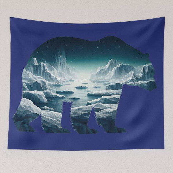 Item preview, Polar Bear 2 - Landscape Silhouette - Arctic Art designed and sold by HausKatz.