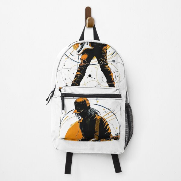 Item preview, Modern Minimalist Punk Bassist - Sunset Silhouette designed and sold by Pro AguiZoul Art.