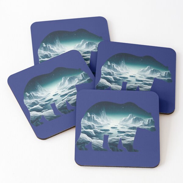 Item preview, Polar Bear 2 - Landscape Silhouette - Arctic Art designed and sold by HausKatz.