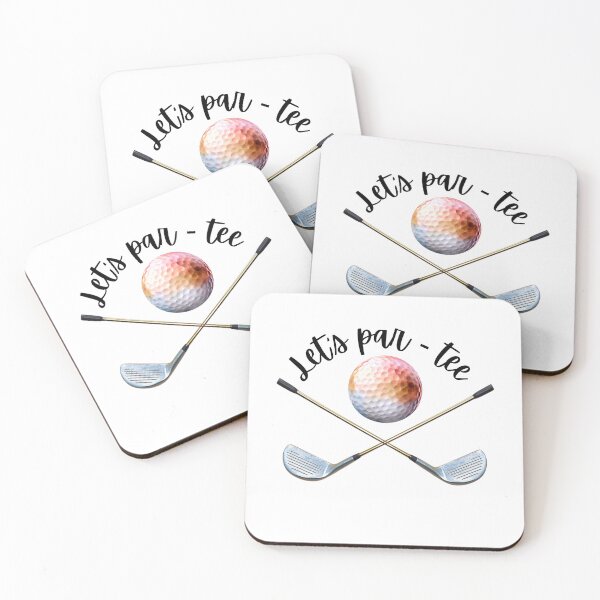 Item preview, Let's par-tee watercolor Funny golf ball designed and sold by Art-of-amine.