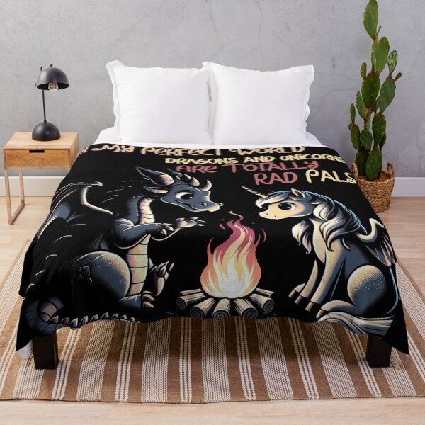 Item preview, In My Perfect World, Dragons and Unicorns Are Totally Rad Pals, CUTE designed and sold by shypixels.