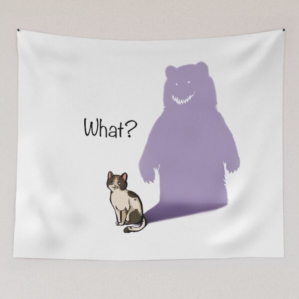 Item preview, What? I didn't do anything cat with scary bear shadow designed and sold by Azasart.