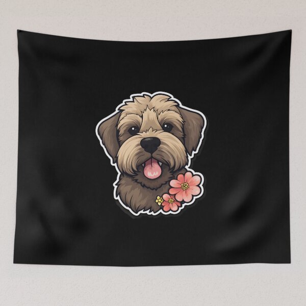 Item preview, Soft-coated Wheaten Terrier with Flowers designed and sold by CUTEDOGGIEZ.