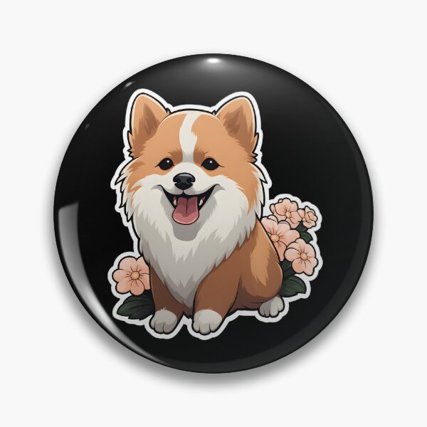 Item preview, Spitz with Flowers designed and sold by CUTEDOGGIEZ.