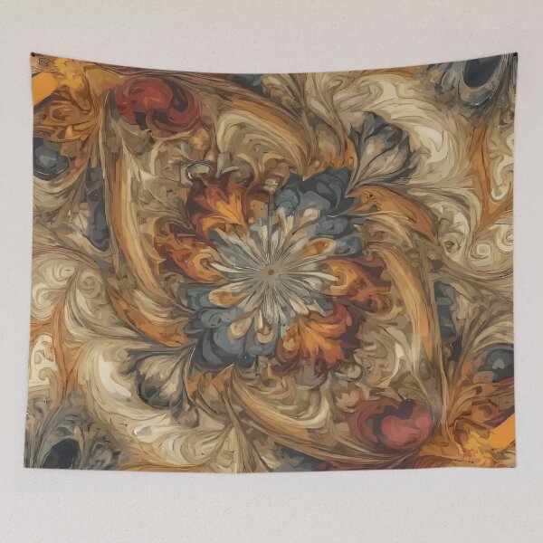 Item preview, Fractal Harmony Burst A Vintage Symphony in Abstract Expressionism designed and sold by hmadan.