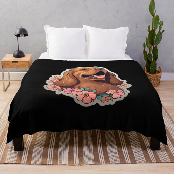 Item preview, Sussex Spaniel with Flowers designed and sold by CUTEDOGGIEZ.
