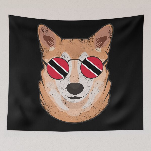 Item preview, Vintage Patriotic Shiba Inu Trinidadian and Tobagoan Flag designed and sold by feether-store.