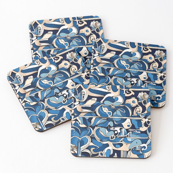 Item preview, A blue and white pattern designed and sold by johndesign88.