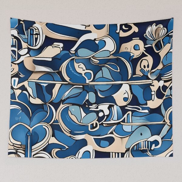 Item preview, A blue and white pattern designed and sold by johndesign88.