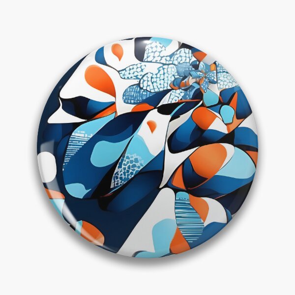 Item preview, A blue and orange flower designed and sold by johndesign88.