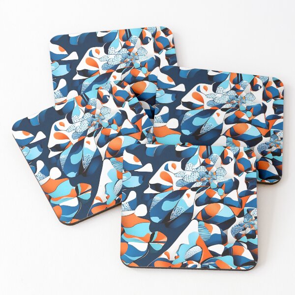 Item preview, A blue and orange flower designed and sold by johndesign88.