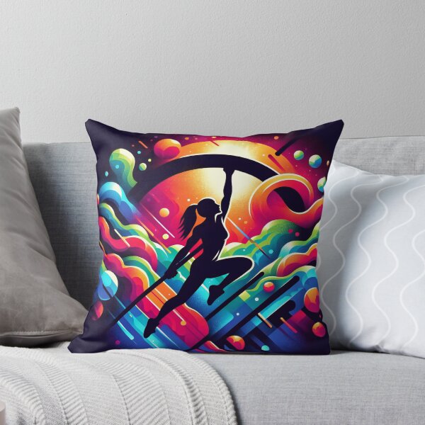 Item preview, Ascend to Euphoria: A Pole Vaulter's Cosmic Leap designed and sold by ArtComixHaven.