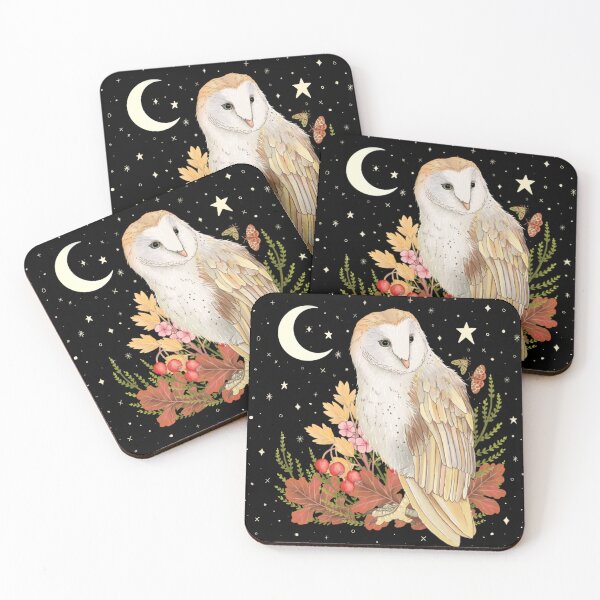 Item preview, Nature wildlife owl moth folklore art designed and sold by CERVART.