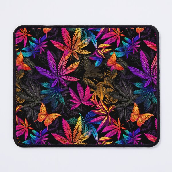 Item preview, Rainbow Butterflies and Cannabis Weed Leaves Seamless Pattern designed and sold by MedicatedMedusa.