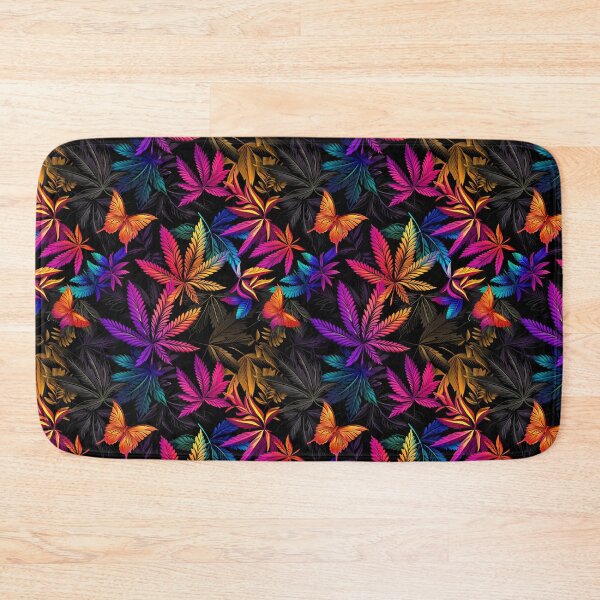 Item preview, Rainbow Butterflies and Cannabis Weed Leaves Seamless Pattern designed and sold by MedicatedMedusa.