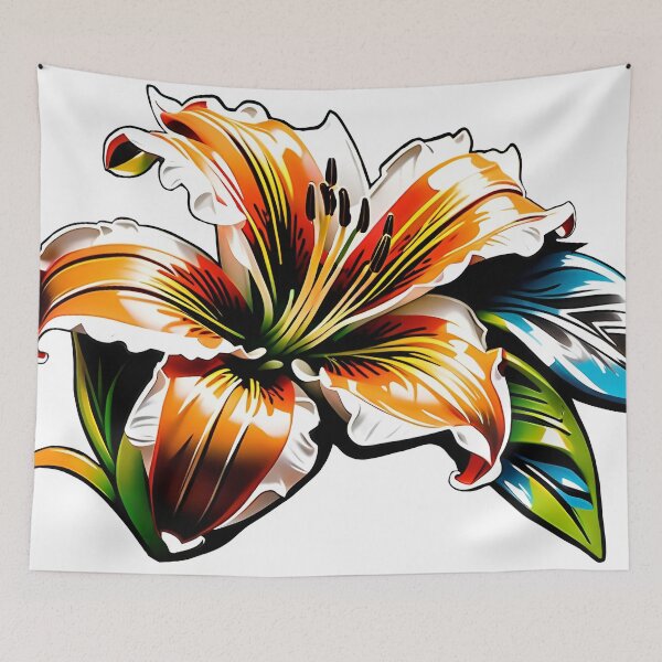 Item preview, Colorful Painted Lily Flower designed and sold by DisneyKrayzie.