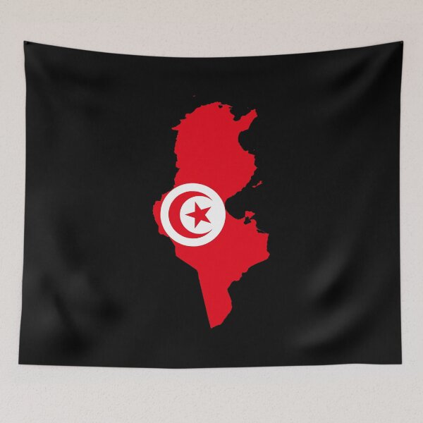 Item preview, Flag Map of Tunisia designed and sold by feether-store.