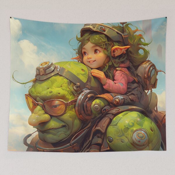 Item preview, Fantasy Gentle Giant and Anime Girl designed and sold by bubblegoth.