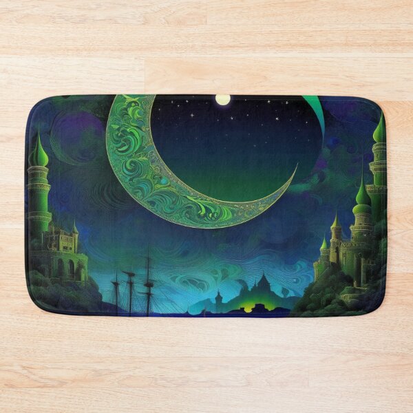 Item preview, Boat On a Lake Fantasy Art With Castles designed and sold by TheDarkWardrobe.