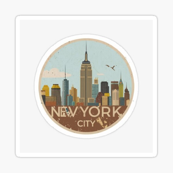 Artikel-Vorschau von Vintage-Aufkleber von New York City, designt und verkauft von DesignSerenity.