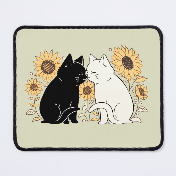 Item preview, cats loving sunflower designed and sold by PandaKunst.