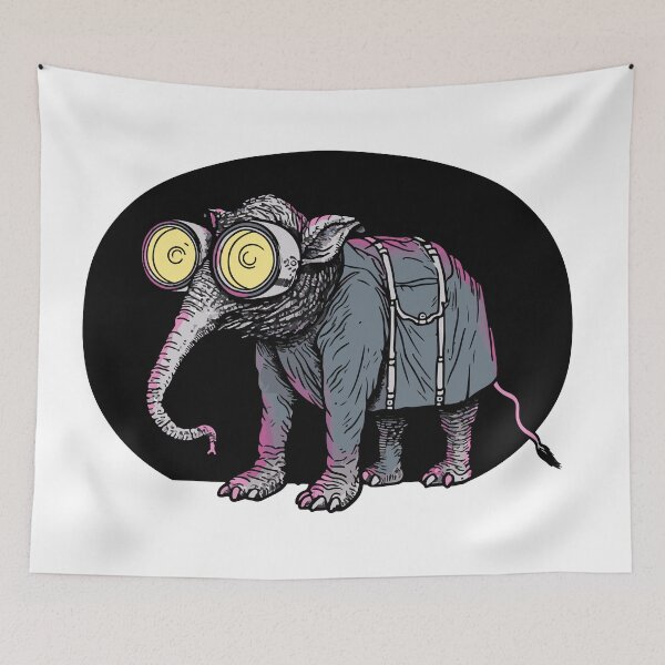 Item preview, Weird Elephant with yellow glasses designed and sold by TheRealmWithin.