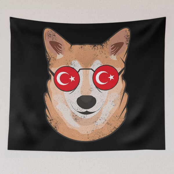 Item preview, Vintage Patriotic Shiba Inu Turkish Flag designed and sold by feether-store.