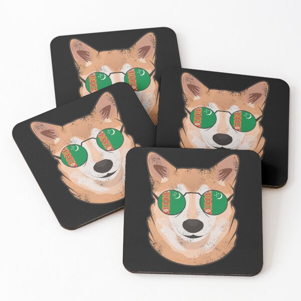 Item preview, Vintage Patriotic Shiba Inu Turkmen Flag designed and sold by feether-store.