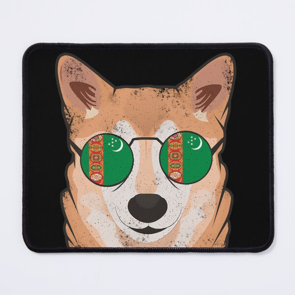 Item preview, Vintage Patriotic Shiba Inu Turkmen Flag designed and sold by feether-store.
