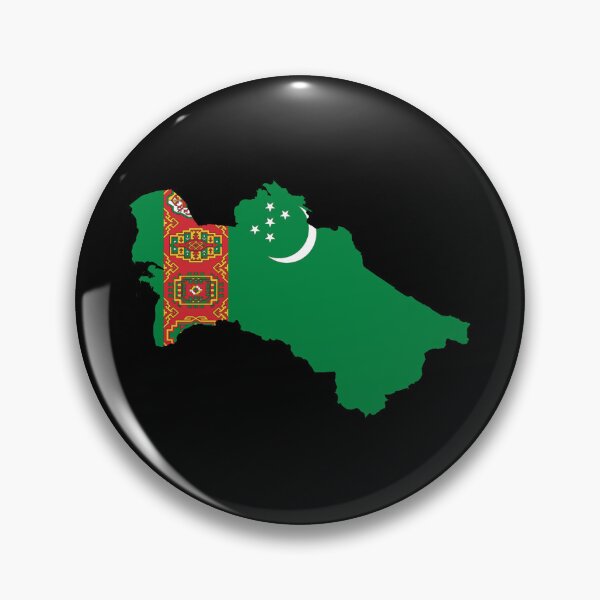 Item preview, Flag Map of Turkmenistan  designed and sold by feether-store.