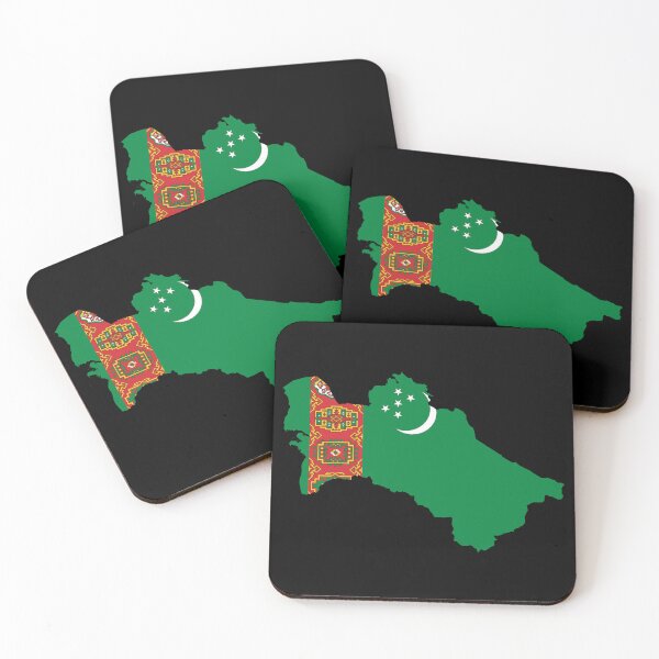 Item preview, Flag Map of Turkmenistan  designed and sold by feether-store.