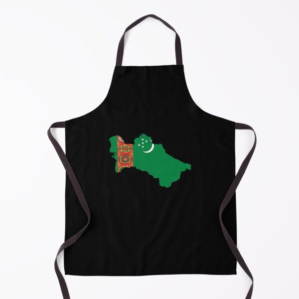 Item preview, Flag Map of Turkmenistan designed and sold by feether-store.