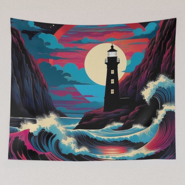 Item preview, Lighthouse By The Sea designed and sold by TheDarkWardrobe.