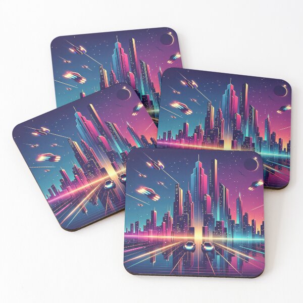 Item preview, Futuristic Neon Cityscape designed and sold by SunkenCost.